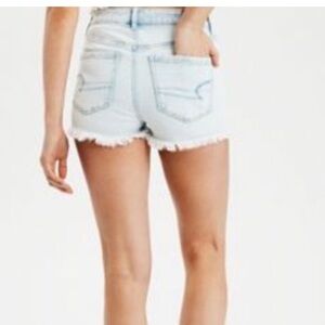 EUC AMERICAN EAGLE SIZE 8 DISTRESSED ANS PATCHED SHORTIE SHORTS